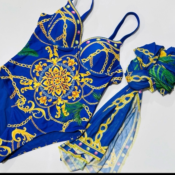 New Shein  2 Piece Swimwear Strapped Push UP One Piece Swimsuit - Picture 13 of 16